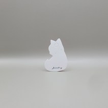 야옹이 악세사리택 귀걸이택 100매, 화이트(먹박)
