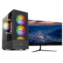 야인컴퓨터 YAIN 게이밍 컴퓨터 모니터 풀세트 롤 서든어택 배틀그라운드 오버워치 피파 디아블로 사무용 조립PC, Y사무용PC세트4번