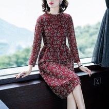 공감인 중년 봄 가을 쉬폰원피스 40-50대 미시 모임룩 동창회20-41189