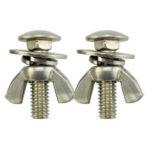GHSHOP 2 pcs 기술 다이빙 나비 나사 볼트 윙 너트 엄지 나사 패스너 316 스테인레스 스틸 백 플레이트 액세서리 녹, 8x30mm, 찢어진 조각, 316 해양 등급 스테인리스 스틸