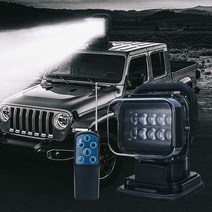 써치라이트 중장비 차량용 선박용 크레인 지게차 화물차 휴대용 해양 탐조등 12V/24V 오프로드 트럭 TV SUV, 02 black_01 4800lm