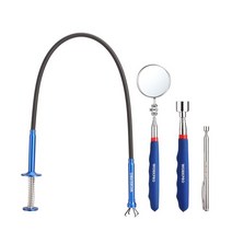 WORKPRO-마그네틱 픽업 도구 세트 유연한 핸들 망원경 자동차 수리 내부 검사 거울 4 개, [01] 4PC