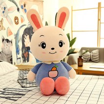봉제완구 큐트 토끼 여성 봉제인형 수면 허그 쿠션 공공의 위로 자다 2583071962, 블루, 28 센치 수장 _쇼퍼 =증정 작은선