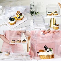 투명창 머핀 상자 컵케이크 (10P), 투명 3구