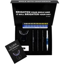 셀프치아미백 iLUMI at Home 치아 미백 키트 - Harvard Doctor Approved 10분 비민감성 빠른 결과 3 Carbamide Peroxide Gel 1 De, [01] 검은색