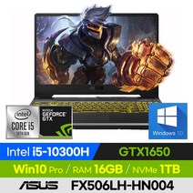 ASUS TUF Gaming F15 FX506LH-HN004 가성비 롤 오버워치 게이밍 노트북 (코어i5-10300H/GTX1650), 블랙, 코어i5, 1TB, 16GB, 윈도우 포함