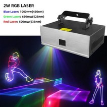 ALIENPRO 2W 5IN1 RGB 레이저 광 프로젝터 애니메이션 3D 빔 스캐너 디스코 바 클럽 파티 댄스 웨딩 쇼 무, 01 2W RGB Laser_03 AU 플러그