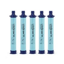 라이프스트로우 LifeStraw 하이킹 캠핑 여행 개인용 정수 필터, 푸른, 5팩