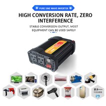 순수 사인파 인버터 400W DC12V 24V AC110V 220V 60Hz 전원 변환기 휴대용 자동차 전압 미국 소켓, 04 24 V To 220V