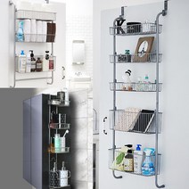 철제 다용도 문걸이 2단 3단 4단 5단 수납, 02.3단 철제 문걸이 수납 선반, 화이트