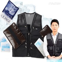 국내생산 노블 아이스 쿨 조끼 본품1벌+아이스팩6개+보냉백3개 등산 얼음 작업 냉방 매쉬 냉감 쿨링 냉조끼 대용량 10시간 냉기 지속 남자 남성