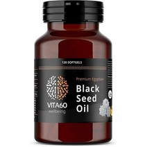 VITA60 이집트 블랙씨드 오일 500mg 120개 소프트겔 캡슐 NON GMO
