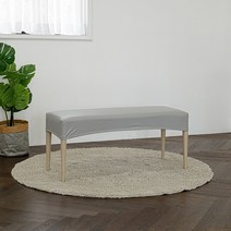 집콕마켓 스튤 피아노 의자커버 벨릴 벤치 커버 인조가죽 고탄력방수커버, 라이트그레이