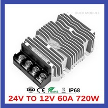 DC컨버터 rcnun 18-36v 24v 12v 13.8v 50a 60a 스텝다운 dc dc 24v-12v 전압 레귤레이터 벅 자동차 트럭 보트 전원 공급 장치 720w, 1개