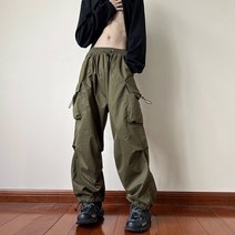 밴딩 작업바지 남자조거팬츠 Y2K 캐주얼 루즈 핏 배기 스웨트팬츠 여성용 단색 하이 웨이스트 스트리트웨어 빈티지 히피 카고 팬츠 조깅