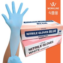 [식품용] 니트릴 두꺼운 니트릴장갑 1BOX(100개) 2color, 1박스, 화이트_L