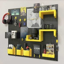 플라스틱 타공판 선반 벽걸이 소품 진열 장식 정리대, 상세 페이지 참고, 40x80cm 블랙/블루