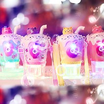 애니멀후르츠 음료컵 목걸이 led 자동 비눗방울 머신 카메라 버블 물총 야외 놀이, wps088그린