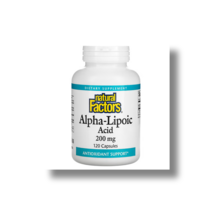 Natural Factors 알파 리포산( Alpha-Lipoic Acid) 200mg 캡슐 120정, 1통