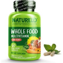 NATURELO 내츄렐로 홀푸드 멀티비타민 for Teens 10대 청소년 멀티비타민 60캡슐