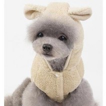 아웅다움］강아지 댕댕이 반려견 겨울용 후드티 털조끼 옷 겨울옷 털패딩［l0I］, 베이지ㅡS