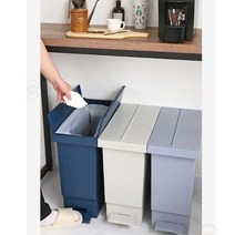 카페 매장 오피스 깔끔 인테리어 양문 페달 휴지통32L, 도르몰 쿨그레이