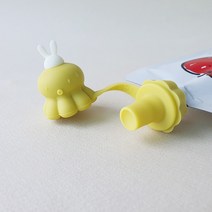 아가프라 문어 파우치캡 2p+케이스/실리콘 파우치 토퍼 흘림방지뚜껑, 문어 파우치캡(옐로우+옐로우)+케이스