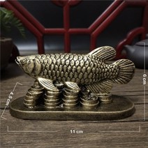 석가모니상 금동물 물고기 인형 행운의 품 홈 인테리어 풍수 부처님 조각, 02 Bronze