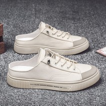 남자 운동화ToYg캔버스 남성 슈즈 여름 통기 뒷굽 없는 백헤드세미 슬립온 캐주얼