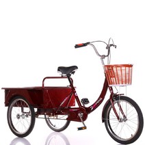 역삼륜자전거 어른용세발자전거 성인 3발자전거 중년 노인 소형 경량, 더블체인 기본형