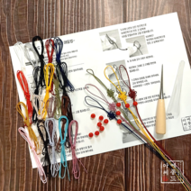 메종드아씨 빛고운 꼰세세사 세트/20색 총20마 1800cm/매듭팔찌 만들기/전통 매듭 공예, 꼰세세사 20색+매듭송곳