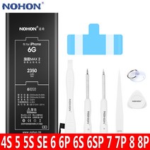 NOHON 자가교체수리 배터리 아이폰6 아이폰6S 아이폰7 아이폰8 아이폰SE 2020 아이폰8플러스 7플러스 아이폰6S플러스 6플러스 아이폰5S 5C 5 4S 노혼 고용량 배터리, For iPhone SE2016 1624mAh
