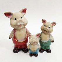 쭈bapha_멜빵바지 돼지 가족 장식소품 2996 카페 도자기 미니어쳐 조각 콘솔 인테리어 집들이선물 팬션 도기삭 식품 인형 예쁜♥LtMS, ♥myside!