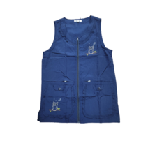 잉꼬혼수방 부엉이 앞지퍼조끼형 앞치마, 네이비(망사)2XL, 1매