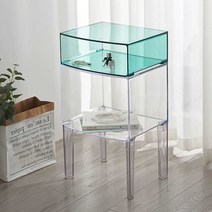 투명 캐비닛 아크릴 침대 옆 테이블 캐비닛 투명협탁, 투명 3단