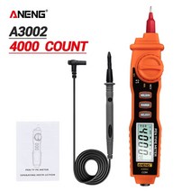 ANENG-A3002 디지털 멀티미터 펜 타입 4000 카운트 비접촉 AC/DC 전압 저항 다이오드 연속성 테스터 도구 포함, 01 A3002 orange