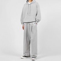 DY 3단쭈리 후드 와이드 트레이닝 팬츠 세트 남녀공용 커플룩