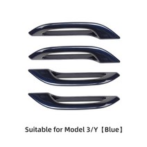 for Tesla model3 modely 2022 car 부동액 도어 핸들 스티커 수리 액세서리 트림 장식 도어 핸들 프로텍터 커버, m3y-ex82lblue