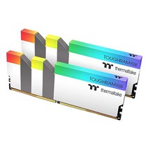 Thermaltake TOUGHRAM RGB 메모리 화이트 DDR4 4600MHz 16GB(8GB 2개) 1680만 컬러 Alexa/Razer Chroma/5V 마더 보드 동기식, 4000MHz_White