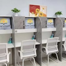 학원용책상 스터디카페 랩실 자습 독서실 책상, 100cm 화이트 의자x