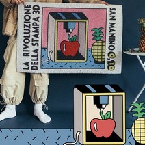 SAN MANINO 일러스트 출입구 도어 현관 코일 매트, 40*60cm, 애플파인