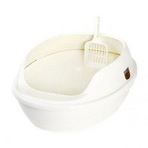 마칼 거름망 화장실(크림) 고양이 평판 화장실, 단품