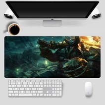 마우스/키보드 리그 오브 레전드 갱플랭크 게임용 마우스 패드 PC 노트북 게이머 미끄럼 방지 매트 키보드 데스크 레전드용, [07] LockEdge900x400x2mm, [02] A4