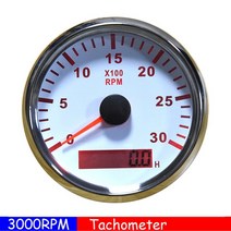 0-3000rpm 타코 게이지 85mm 타코미터(시간계 포함) red led for auto car boat 가솔린 디젤 차량 타코 센서 m16 m18, 여
