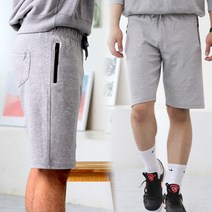 런닝맨 지퍼포켓 밴딩 5부 면 반바지 L~3XL 트레이닝 빅사이즈 운동복