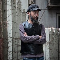 일본 오토바이 바이커 라이더 조끼 미국 가죽 재킷 할리 라이딩옷 다이네즈 바이크 레이싱 소 양가죽 빈티, 암브라운 태아 소 가죽