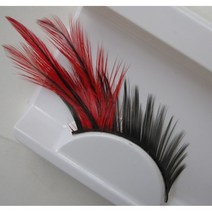 깃털 속눈썹 1+1 꼬리 무대 공연 퍼포먼스 레드 화려