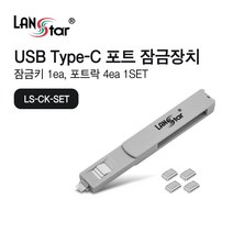 LANstar USB(Type-C) 포트 잠금장치 세트/LS-CK-SET/C타입/락포트 키 1개+포트락 4개입 세트/스윙형/USB 데이터 유출 방지