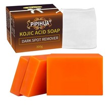 PIPIHUA 레몬 강황 코직산 비누 얼굴 바디용 파우더 비타민 C 레티놀 콜라겐 다크 스팟 바 299.9g10.5온스 USA 미국, All Skin Types - Deep Cleansin