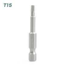 1pcs 50mm Torx 스크루 드라이버 비트 T10 T15 T20 T25 T27 T30 T40 1/4 인치 16 진수 전기 스크류 드라이, 05 T15